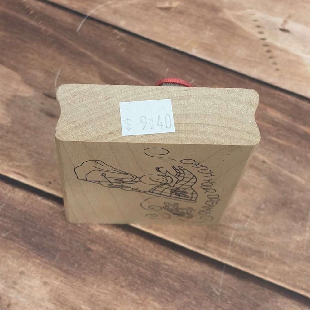 HTF ART GONE WILD Catch Your Dreams Rubber wood Stamp Carolee Jones graduation - Picture 2 of 4